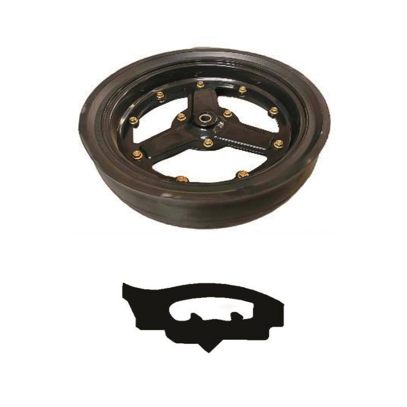 Breites gelochtes Tastrad, 3 Speichen